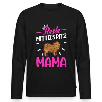 Beste Mittelspitz Mama - Männer Premium Bio Langarmshirt - Schwarz - Vorne - Nico (187cm)