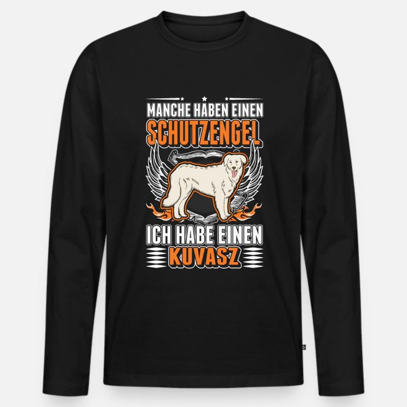 Kuvasz Schutzengel Kuvasz Engel - Männer Premium Bio Langarmshirt - Schwarz
