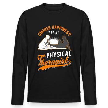 Physiotherapist Physiotherapy Physio - Men's Premium Organic Long Sleeve Shirt - black - Front - Nico (187cm)