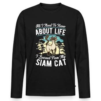 Siamese Cat Siamese Cat Siamese Cat - Men's Premium Organic Long Sleeve Shirt - black - Front - Nico (187cm)