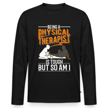 Physiotherapist Physiotherapy Physio - Men's Premium Organic Long Sleeve Shirt - black - Front - Nico (187cm)