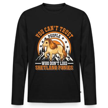 Shetland Pony Gift Shetty - Men's Premium Organic Long Sleeve Shirt - black - Front - Nico (187cm)