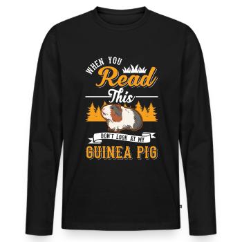 Cochon d’Inde Cadeau Cochon d’Inde - T-shirt manches longues Premium bio Homme - noir - Devant - Nico (187cm)