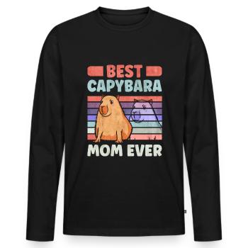 Meilleure maman Capybara Ever Wasserschwein - T-shirt manches longues Premium bio Homme - noir - Devant - Nico (187cm)