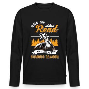 Komodowaran Komodo Dragon Waran - Männer Premium Bio Langarmshirt - Schwarz - Vorne - Nico (187cm)