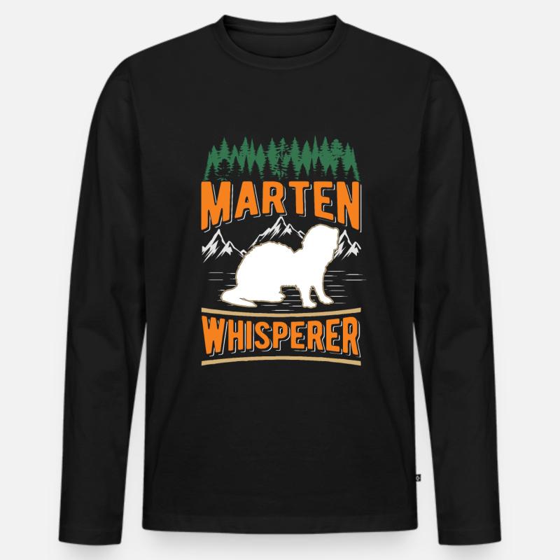Marder Flüsterer Baummarder - Männer Premium Bio Langarmshirt - Schwarz