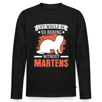 La vie serait si ennuyeuse sans Martens Marder - T-shirt manches longues Premium bio Homme - noir - Devant - Nico (187cm)
