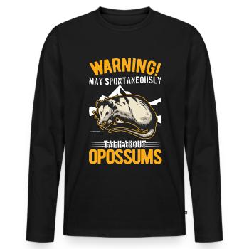 Opossum Gift Possum Pouch Rat - Men's Premium Organic Long Sleeve Shirt - black - Front - Nico (187cm)