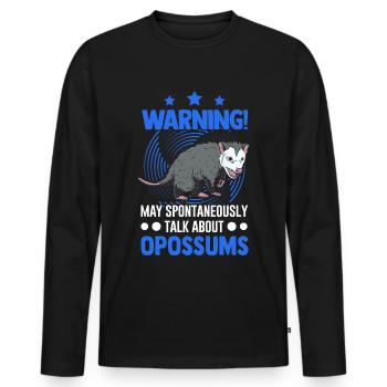 Opossum Geschenk Possum Beutelratte - Männer Premium Bio Langarmshirt - Schwarz - Vorne - Nico (187cm)