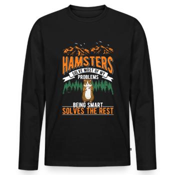 Hamster Owner Golden Hamster Hamster - Men's Premium Organic Long Sleeve Shirt - black - Front - Nico (187cm)