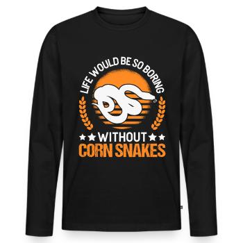 Corn Snake Cadeau Corn Snake - T-shirt manches longues Premium bio Homme - noir - Devant - Nico (187cm)