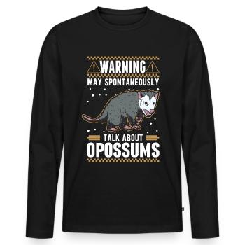 Opossum Gift Possum Pouch Rat - Men's Premium Organic Long Sleeve Shirt - black - Front - Nico (187cm)