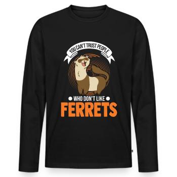 Ferret Lover Ferret Cadeau - T-shirt manches longues Premium bio Homme - noir - Devant - Nico (187cm)