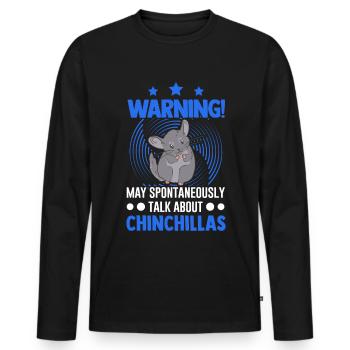 Peut parler spontanément de Chinchillas - T-shirt manches longues Premium bio Homme - noir - Devant - Nico (187cm)