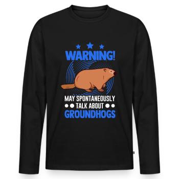 Marmot Gift Groundhog Day Woodchuck - Men's Premium Organic Long Sleeve Shirt - black - Front - Nico (187cm)