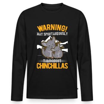 Peut parler spontanément de Chinchillas - T-shirt manches longues Premium bio Homme - noir - Devant - Nico (187cm)