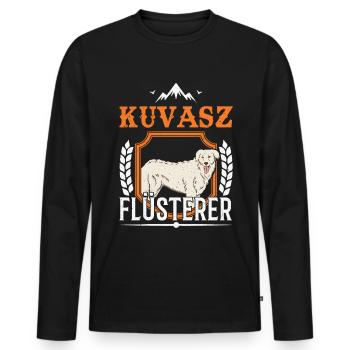 Kuvasz Flüsterer - Männer Premium Bio Langarmshirt - Schwarz - Vorne - Nico (187cm)