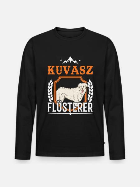 Kuvasz Flüsterer - Männer Premium Bio Langarmshirt - Schwarz