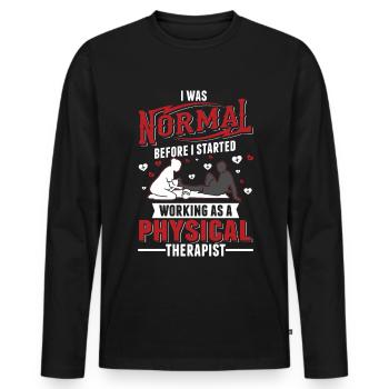 Physiotherapist Physiotherapy Physio - Men's Premium Organic Long Sleeve Shirt - black - Front - Nico (187cm)