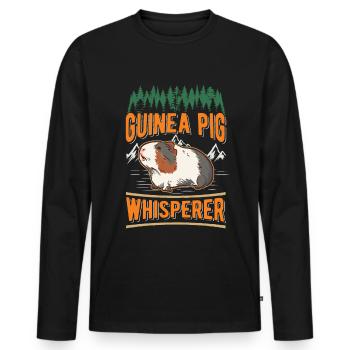 Chuchoteur de cochon d’Inde - T-shirt manches longues Premium bio Homme - noir - Devant - Nico (187cm)