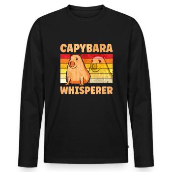 Capybara Whisperer - Männer Premium Bio Langarmshirt - Schwarz - Vorne - Nico (187cm)