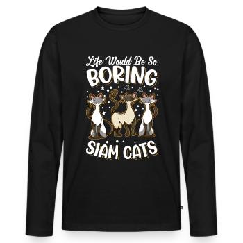 Siamese Cat Siamese Cat Siam Cat - Men's Premium Organic Long Sleeve Shirt - black - Front - Nico (187cm)