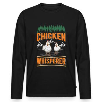 Chicken Whisperer Chicken Breeding Chicken Farmer - Men's Premium Organic Long Sleeve Shirt - black - Front - Nico (187cm)