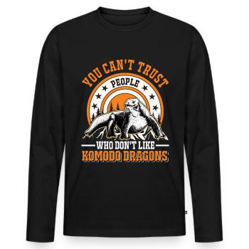 Komodowaran Komodo Dragon Waran - Männer Premium Bio Langarmshirt - Schwarz - Vorne - Nico (187cm)