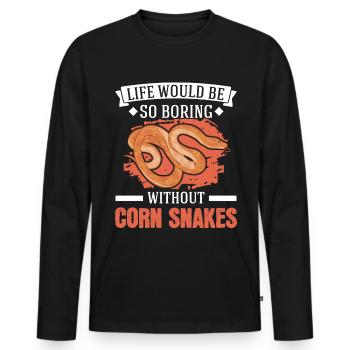 Corn Snake Cadeau Corn Snake - T-shirt manches longues Premium bio Homme - noir - Devant - Nico (187cm)