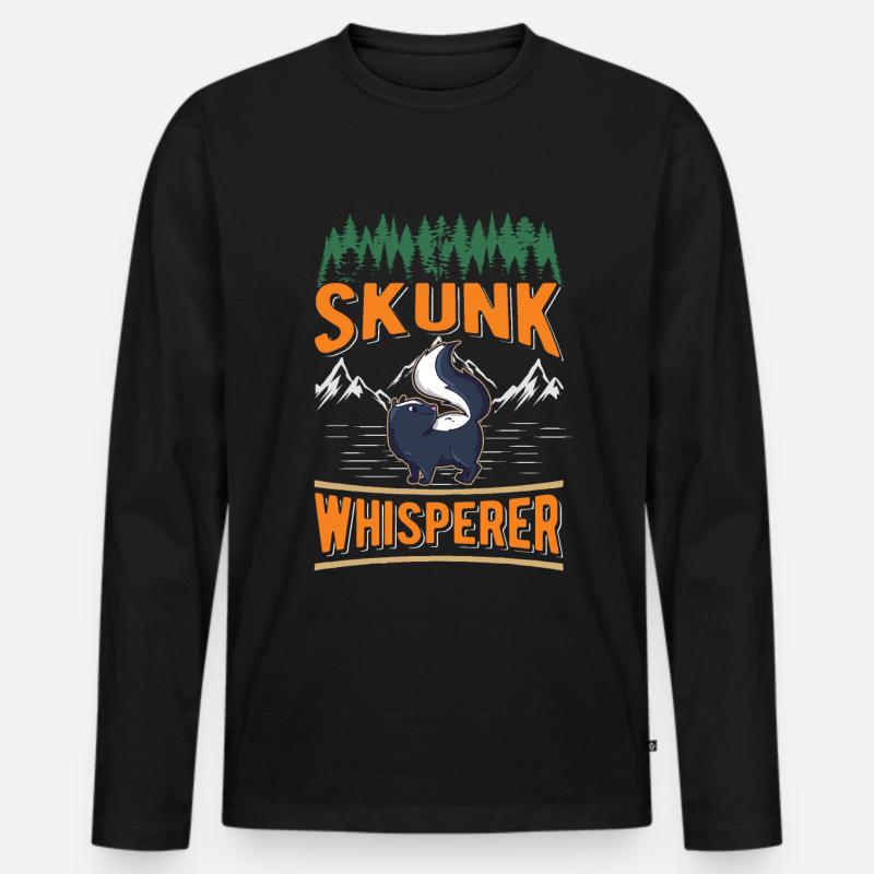 Skunk Whisperer Stinktier - Männer Premium Bio Langarmshirt - Schwarz