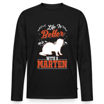 Life is better with a Marten Tree Marten Marten Marten - Men's Premium Organic Long Sleeve Shirt - black - Front - Nico (187cm)