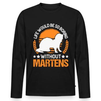La vie serait si ennuyeuse sans Martens Marder - T-shirt manches longues Premium bio Homme - noir - Devant - Nico (187cm)