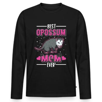 Best Opossum Mom Ever Opossum Mama Beutelratte - Männer Premium Bio Langarmshirt - Schwarz - Vorne - Nico (187cm)