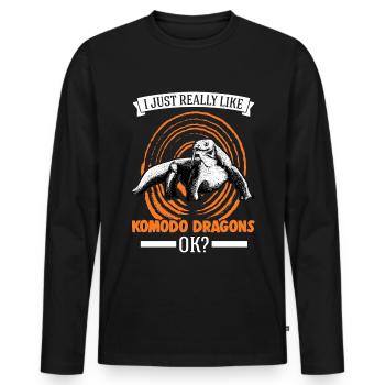 Komodowaran Komodo Dragon Waran - Männer Premium Bio Langarmshirt - Schwarz - Vorne - Nico (187cm)