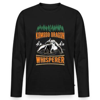 Komodowaran Flüsterer Komodo Dragon Whisperer - Männer Premium Bio Langarmshirt - Schwarz - Vorne - Nico (187cm)