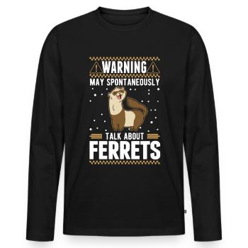 Peut parler spontanément de Furets Frettchen - T-shirt manches longues Premium bio Homme - noir - Devant - Nico (187cm)