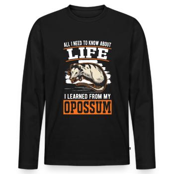 Opossum Geschenk Possum Beutelratte - Männer Premium Bio Langarmshirt - Schwarz - Vorne - Nico (187cm)