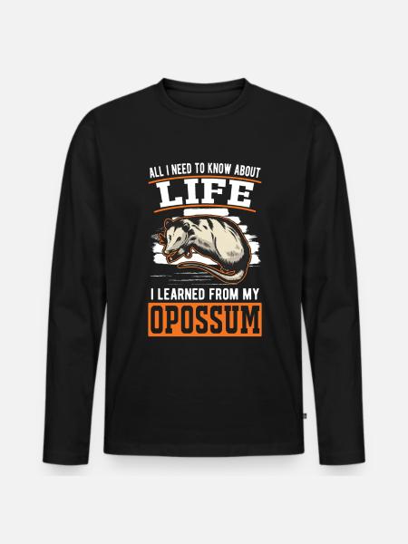 Opossum Geschenk Possum Beutelratte - Männer Premium Bio Langarmshirt - Schwarz