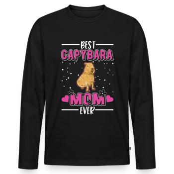 Meilleure maman Capybara Ever Wasserschwein - T-shirt manches longues Premium bio Homme - noir - Devant - Nico (187cm)