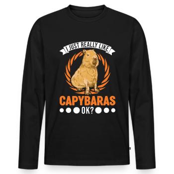 I just really like Capybaras ok capybara - Men's Premium Organic Long Sleeve Shirt - black - Front - Nico (187cm)