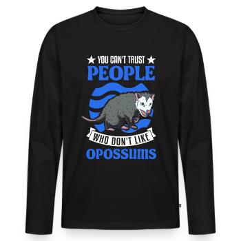 Opossum Gift Possum Pouch Rat - Men's Premium Organic Long Sleeve Shirt - black - Front - Nico (187cm)