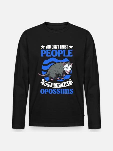 Opossum Geschenk Possum Beutelratte - Männer Premium Bio Langarmshirt - Schwarz