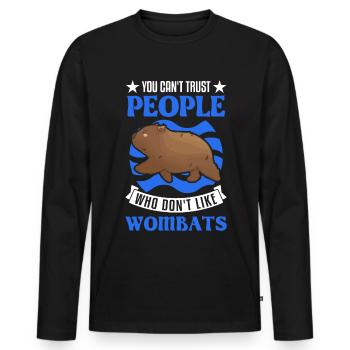 Australischer Wombat - Männer Premium Bio Langarmshirt - Schwarz - Vorne - Nico (187cm)