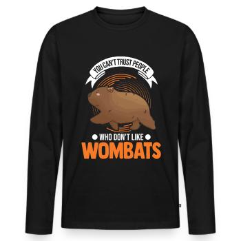 Australischer Wombat - Männer Premium Bio Langarmshirt - Schwarz - Vorne - Nico (187cm)