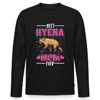 Meilleure hyène maman jamais hyènes maman loup de terre - T-shirt manches longues Premium bio Homme - noir - Devant - Nico (187cm)