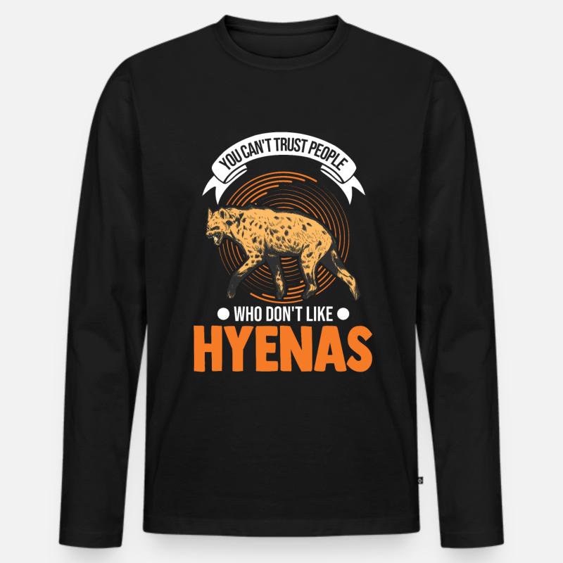 Hyäne Geschenk Erdwolf Hyena - Männer Premium Bio Langarmshirt - Schwarz