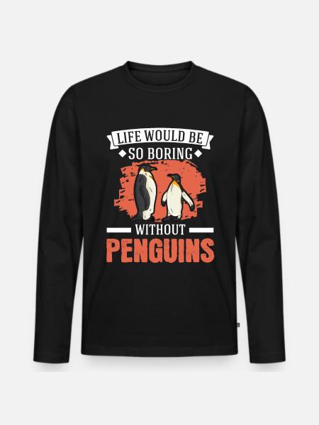 Penguin Gift Penguin - Men's Premium Organic Long Sleeve Shirt - black
