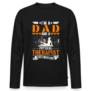 Physiotherapeut Vater Physiotherapie Papa Physio - Männer Premium Bio Langarmshirt - Schwarz - Vorne - Nico (187cm)