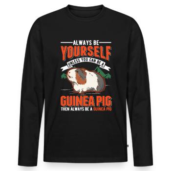 Cochon d’Inde Cadeau Cochon d’Inde - T-shirt manches longues Premium bio Homme - noir - Devant - Nico (187cm)