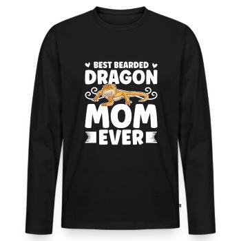 Best Bearded Dragon Mom Ever Bartagamen Mama - Men's Premium Organic Long Sleeve Shirt - black - Front - Nico (187cm)